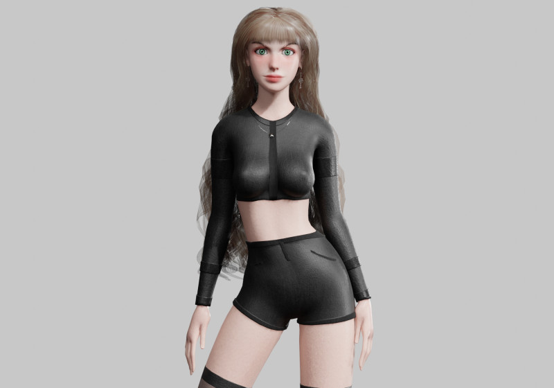 Cool cute Woman V44920 Modello 3D .c4d .max .obj .3ds .fbx .stl .blend