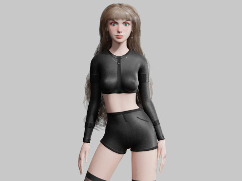 Cool cute Woman V44920 Model 3D