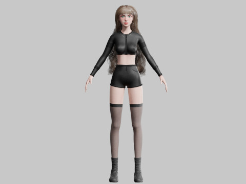 Cool cute Woman V44920 Modello 3D