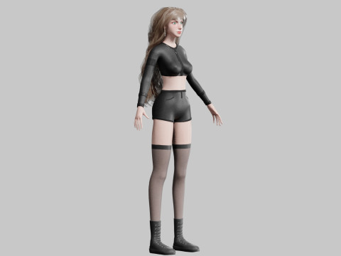 Cool cute Woman V44920 Modello 3D