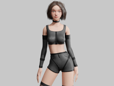 Cute Basic Woman V36934 3D 모델