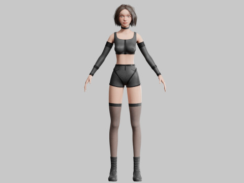 Cute Basic Woman V36934 Model 3D