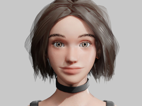 Cute Basic Woman V36934 Model 3D