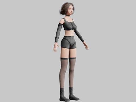Cute Basic Woman V36934 Model 3D