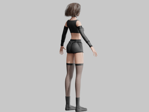 Cute Basic Woman V36934 Model 3D