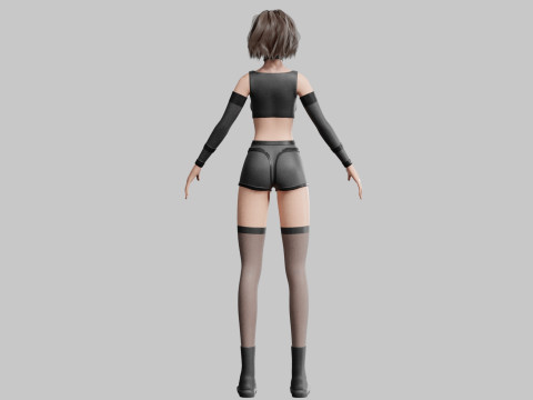 Cute Basic Woman V36934 Model 3D