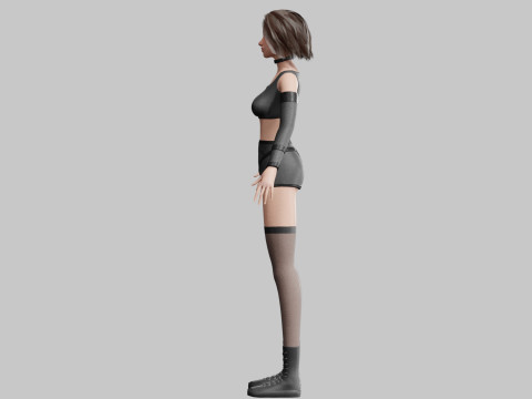 Cute Basic Woman V36934 Model 3D