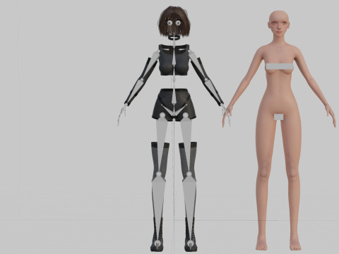 Cute Basic Woman V36934 Model 3D