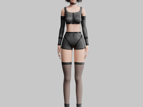 Cute Basic Woman V36934 Model 3D