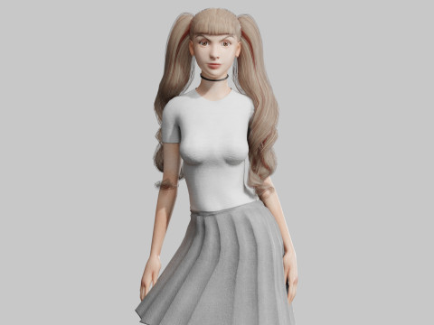Cute Beautiful woman V38582 3D Model