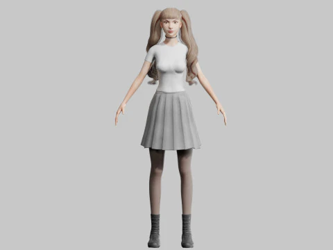 Cute Beautiful woman V38582 3D Model