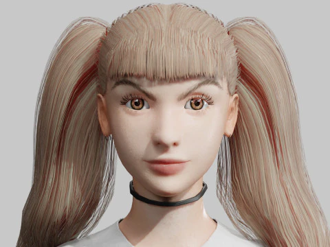 Cute Beautiful woman V38582 3D Model