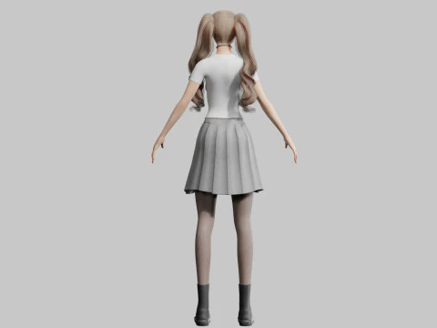 Cute Beautiful woman V38582 3D Model