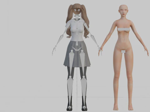 Cute Beautiful woman V38582 3D Model