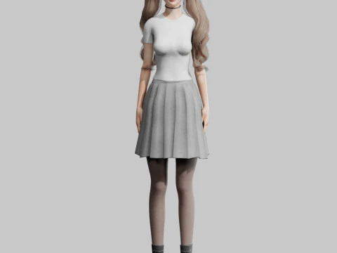 Cute Beautiful woman V38582 3D Model