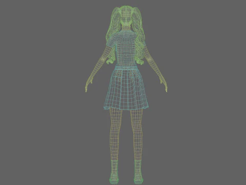 Cute Beautiful woman V38582 3D Model