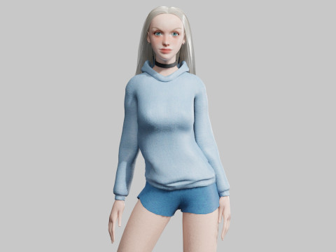 Cute Cartoon woman V33413 3D 模型