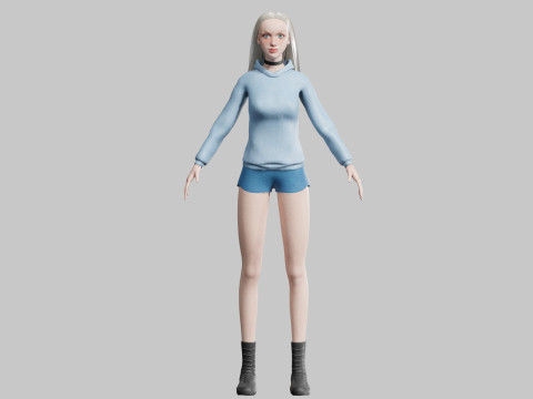 Cute Cartoon woman V33413 Modello 3D