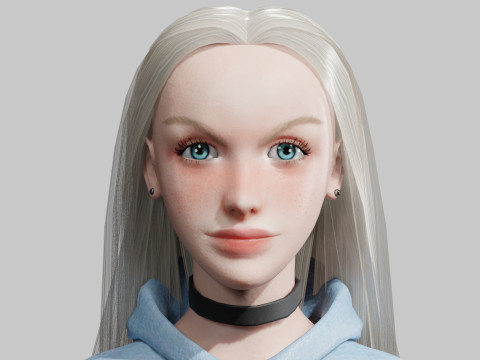 Cute Cartoon woman V33413 Modello 3D