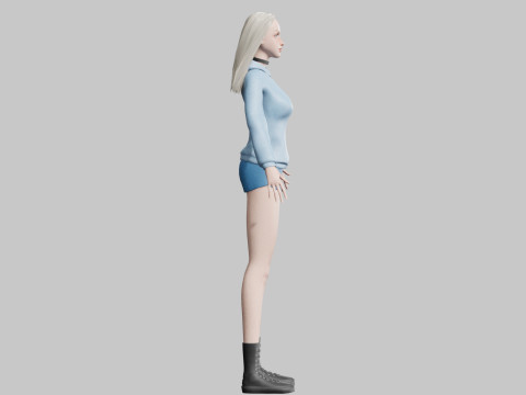 Cute Cartoon woman V33413 Modello 3D