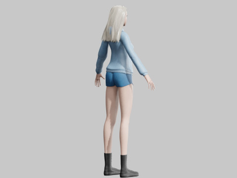 Cute Cartoon woman V33413 Modello 3D