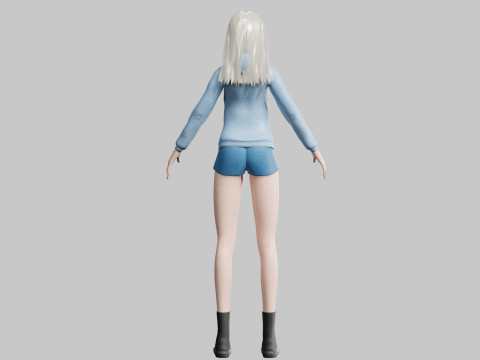 Cute Cartoon woman V33413 Modello 3D
