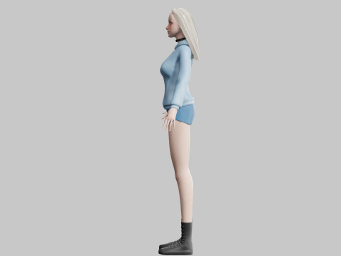 Cute Cartoon woman V33413 Modello 3D