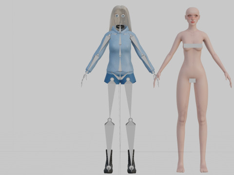 Cute Cartoon woman V33413 Modello 3D