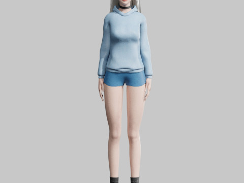 Cute Cartoon woman V33413 Modello 3D