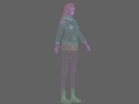 Cute Cartoon woman V33413 Modello 3D
