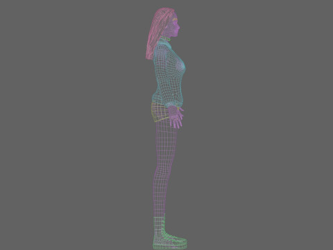 Cute Cartoon woman V33413 Modello 3D