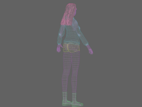 Cute Cartoon woman V33413 Modello 3D