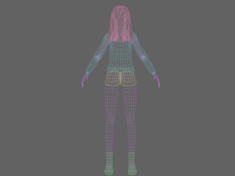 Cute Cartoon woman V33413 Modello 3D