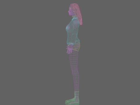 Cute Cartoon woman V33413 Modello 3D