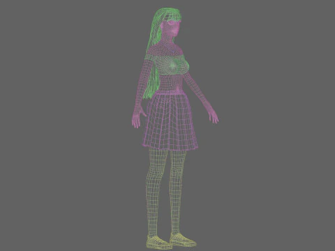 Cute classic Woman V31129 3D Model