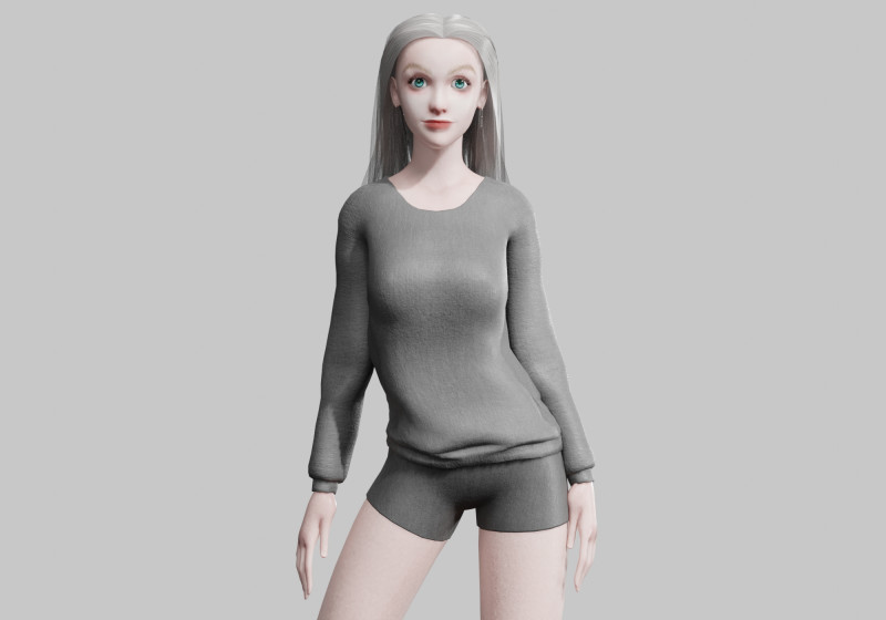 Cute cool woman V34060 Modelo 3D .c4d .max .obj .3ds .fbx .stl .blend 