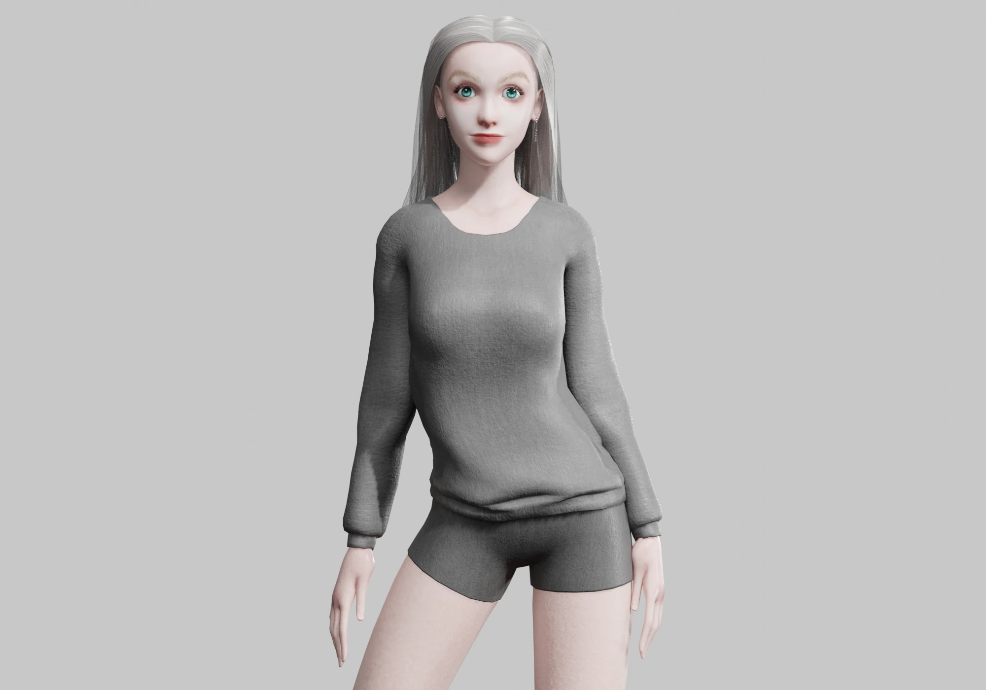 Cute cool woman V34060 3D Model .c4d .max .obj .3ds .fbx .stl .blend 