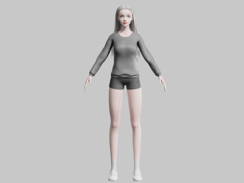 Cute cool woman V34060 Modelo 3D