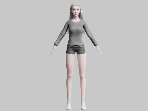 Cute cool woman V34060 3D Model
