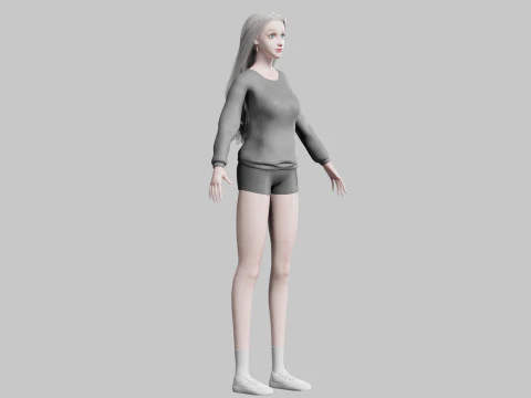Cute cool woman V34060 3D Model