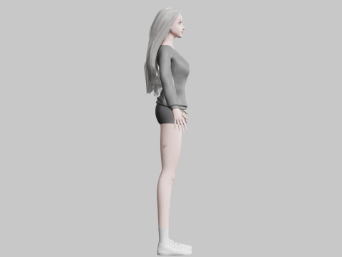 Cute cool woman V34060 Modelo 3D
