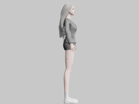 Cute cool woman V34060 3D Model