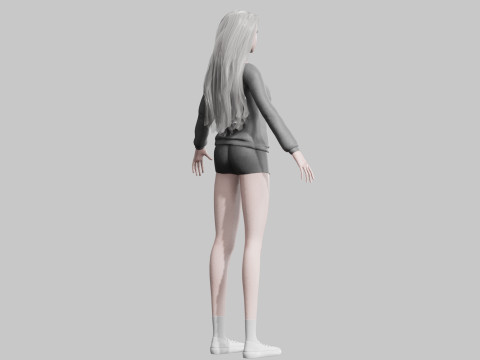 Cute cool woman V34060 Modelo 3D