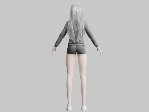 Cute cool woman V34060 3D Model