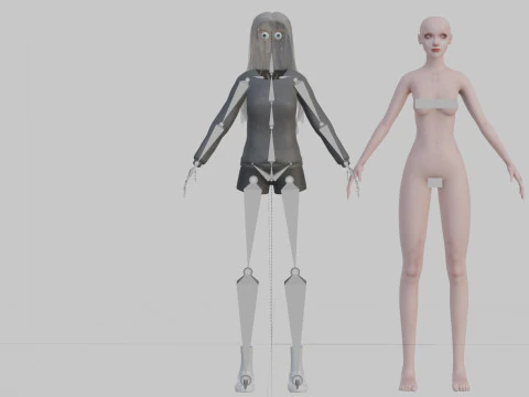 Cute cool woman V34060 3D Model
