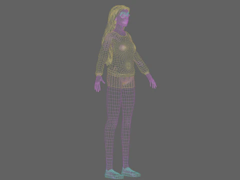 Cute cool woman V34060 3D Model