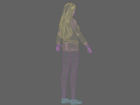 Cute cool woman V34060 3D Model