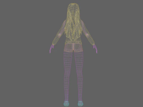 Cute cool woman V34060 3D Model