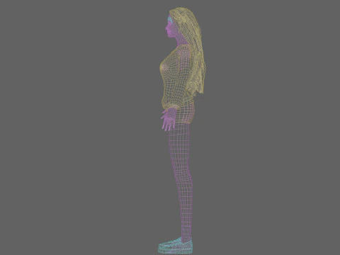 Cute cool woman V34060 3D Model