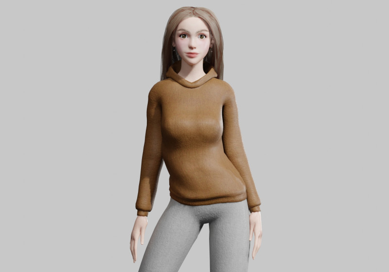 Cute pretty Woman V37474 Model 3D .c4d .max .obj .3ds .fbx .stl .blend